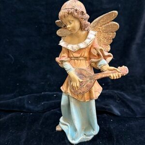 Vintage Angel 😇 playing music Christmas tree topper/ Decor decoration Italy made